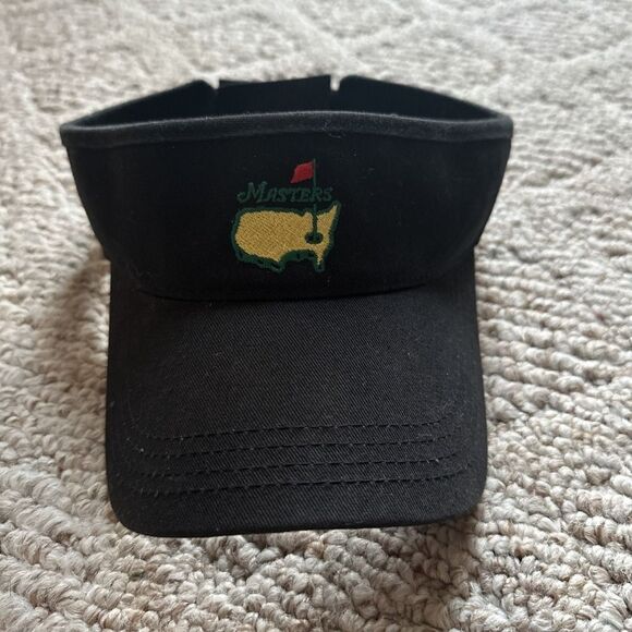 Masters Low Rider Golf Visor Augusta National Core Logo Adj Unisex Black EUC - Picture 1 of 6
